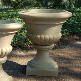 Large Fluted Urn Fine Cast Planter (Pictured on Left)