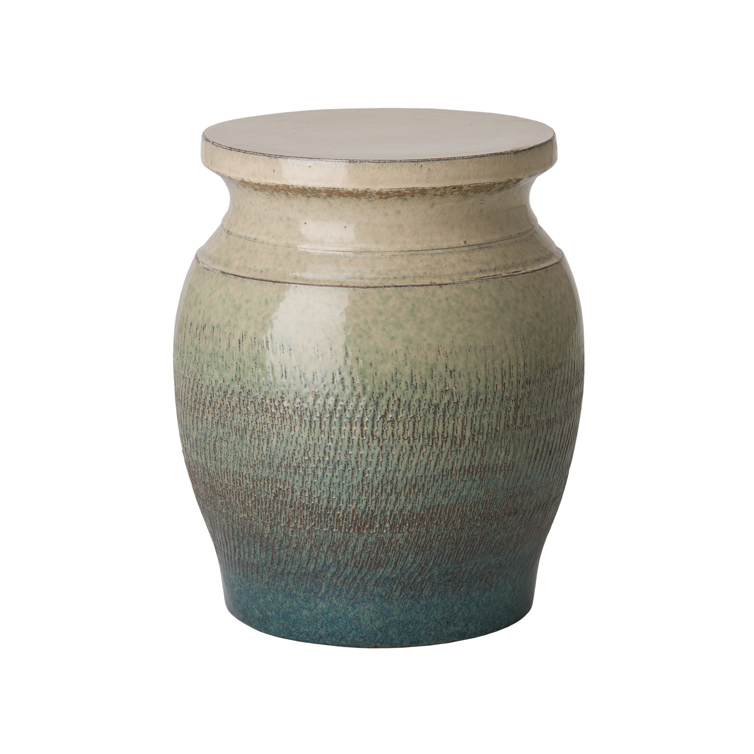 Koji Garden Stool/Table with a Bayside Green Glaze