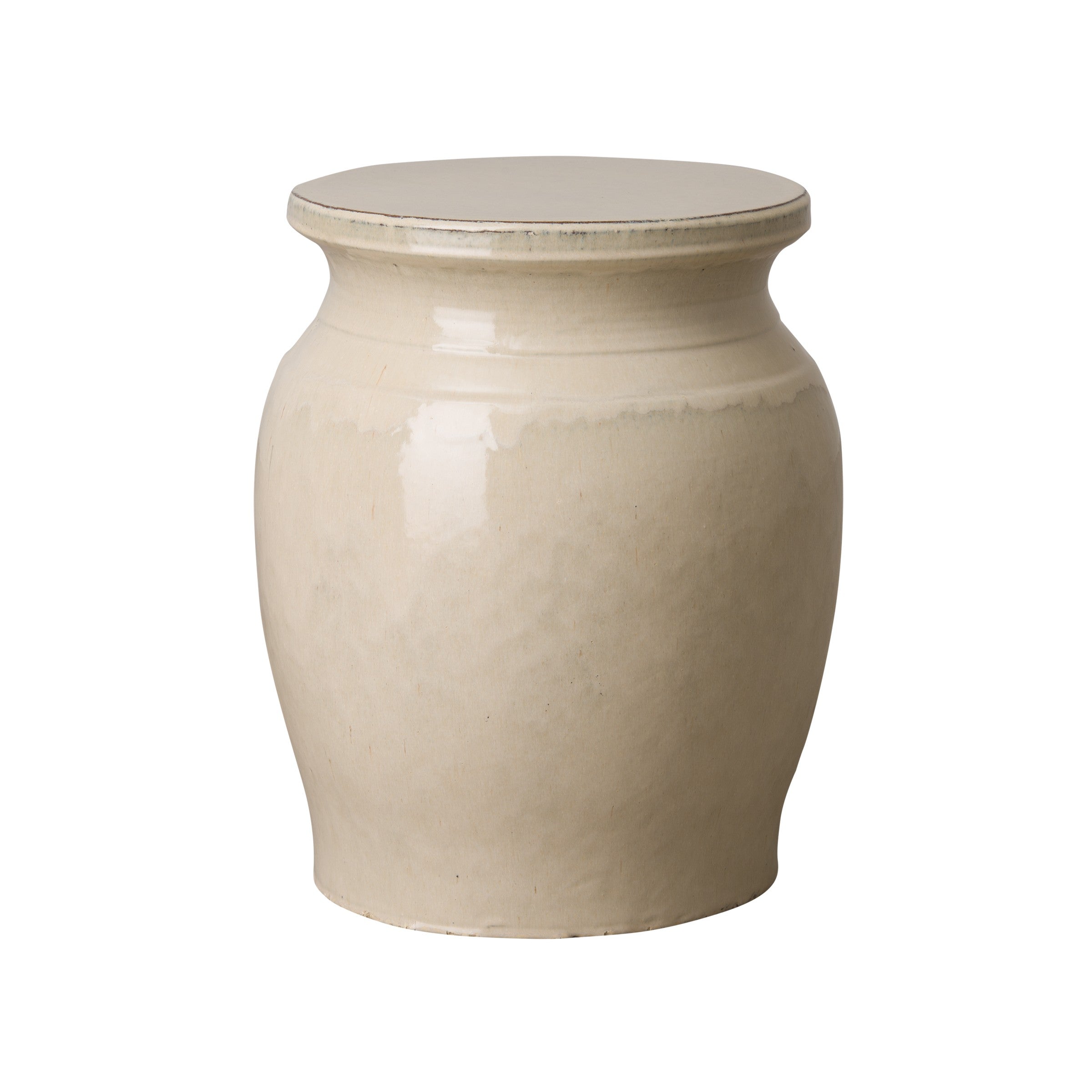 Koji Garden Stool/Table with a Cream Glaze