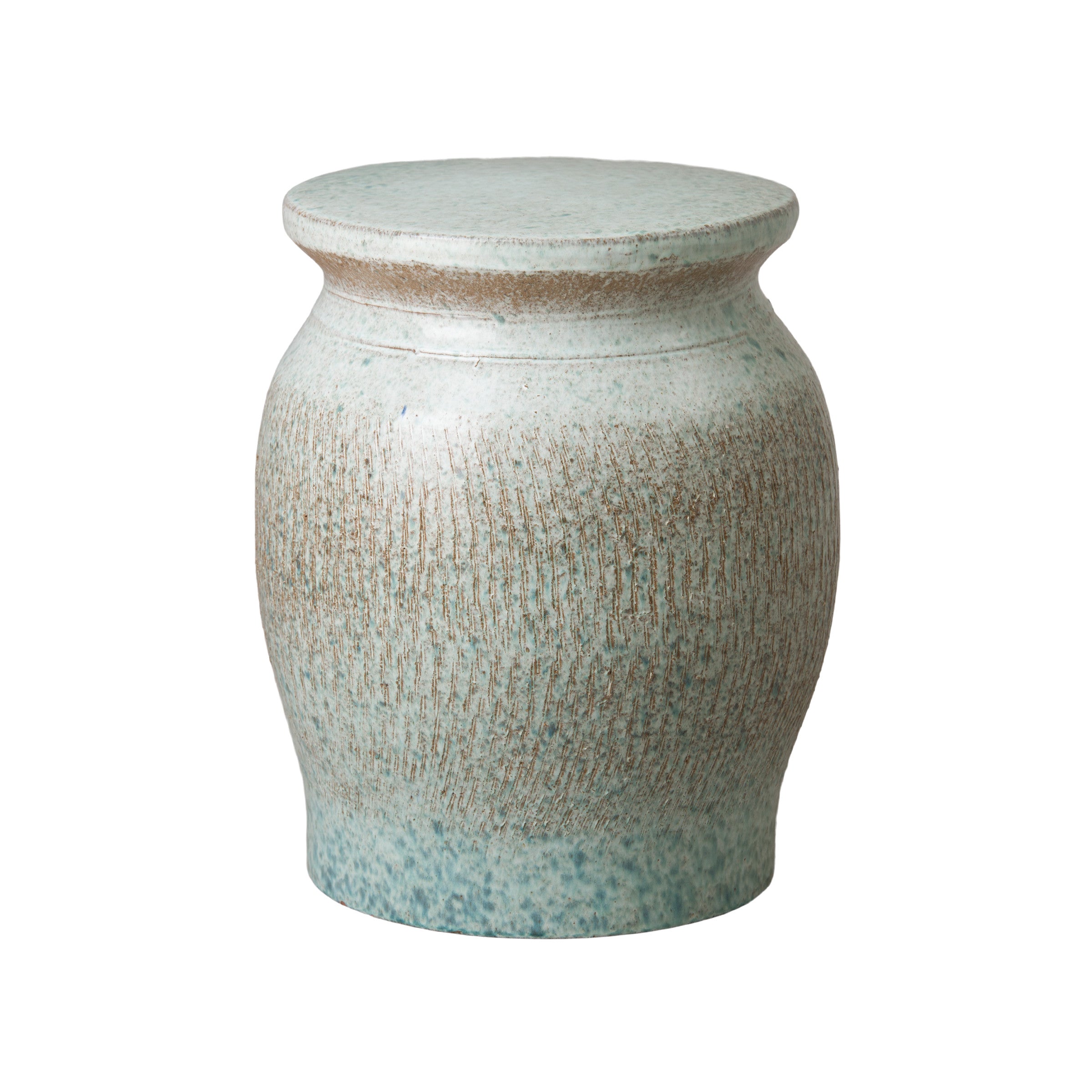 Koji Garden Stool/Table with a Coastal Splash Glaze