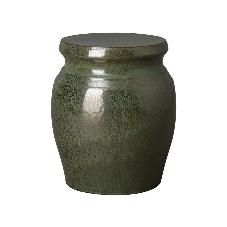 Koji Garden Stool/Table with a Metallic Green Glaze