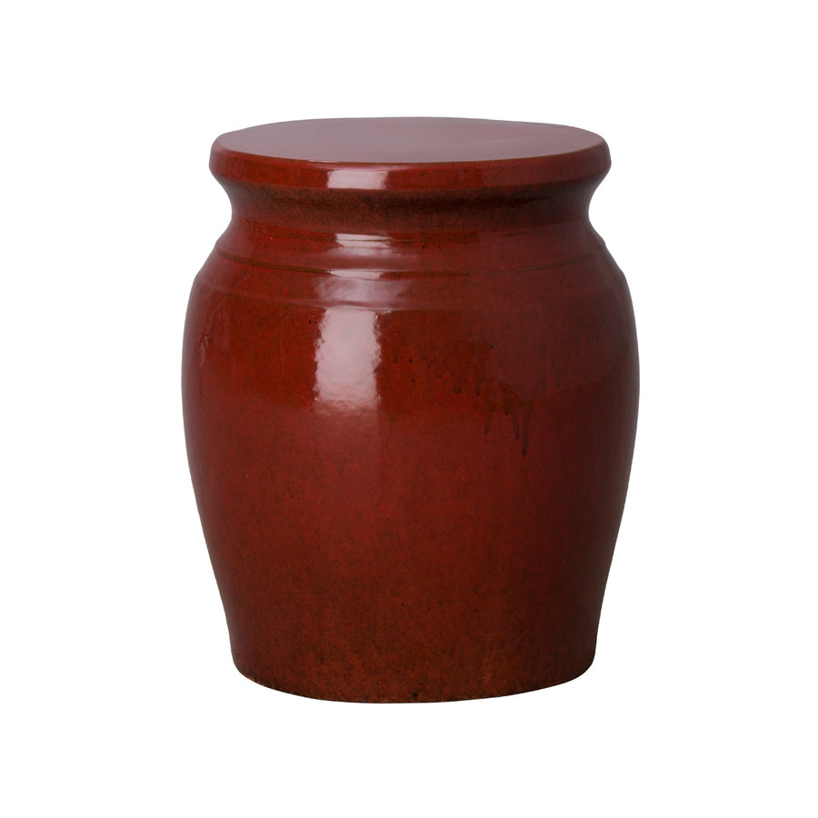 Koji Garden Stool/Table with a Tropical Red Glaze