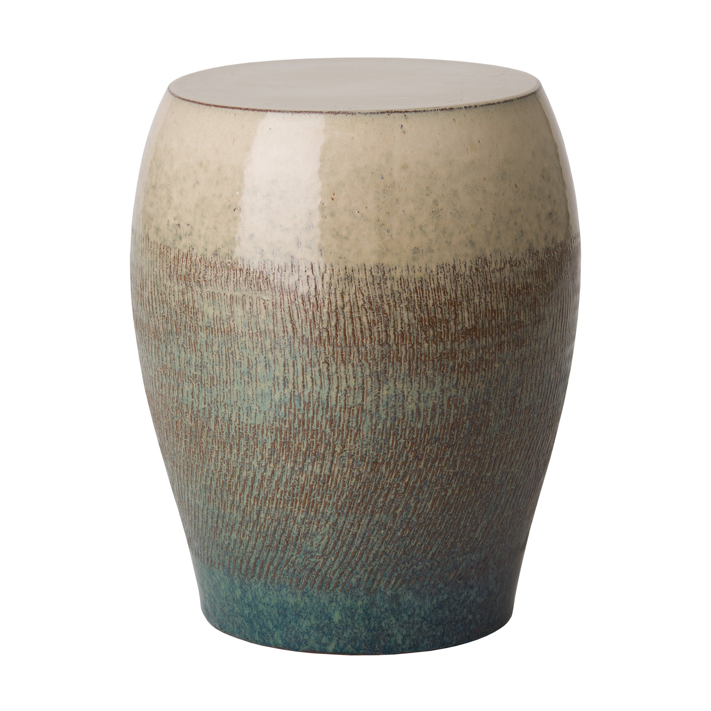 Seiji Garden Stool/Table with a Bayside Green Glaze