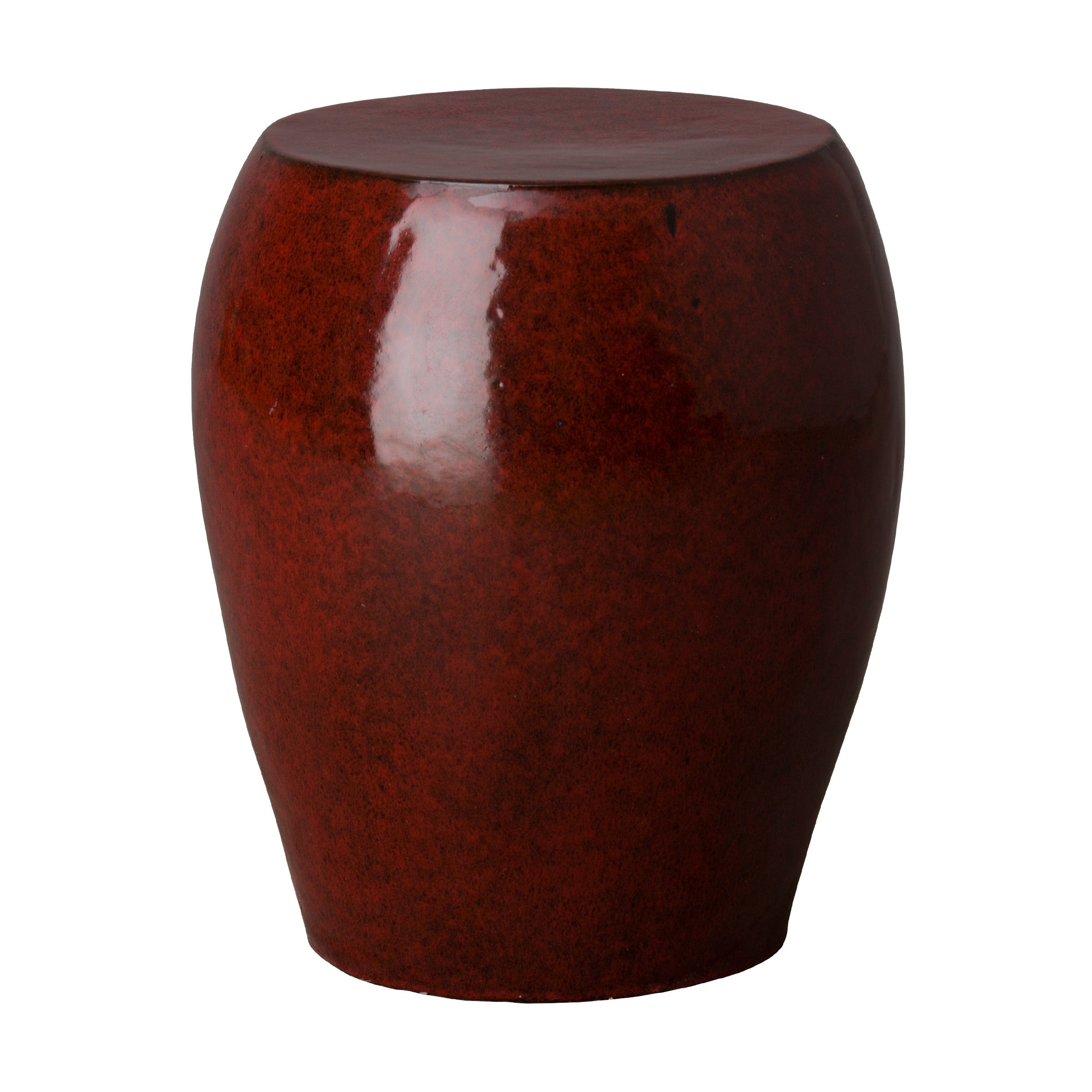Seiji Garden Stool/Table with a Tropical Red Glaze