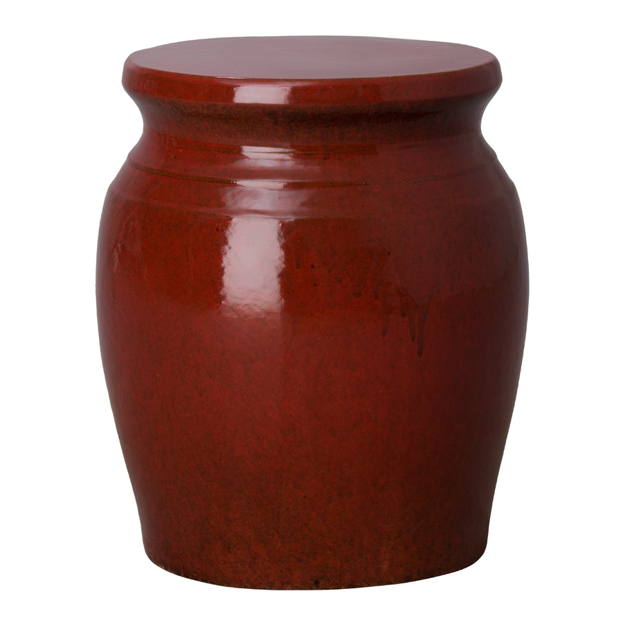 Large Koji Garden Stool/Table with a Tropical Red Glaze