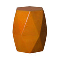Brilliant Matrix Garden Stool/Table with a Bright Orange Glaze