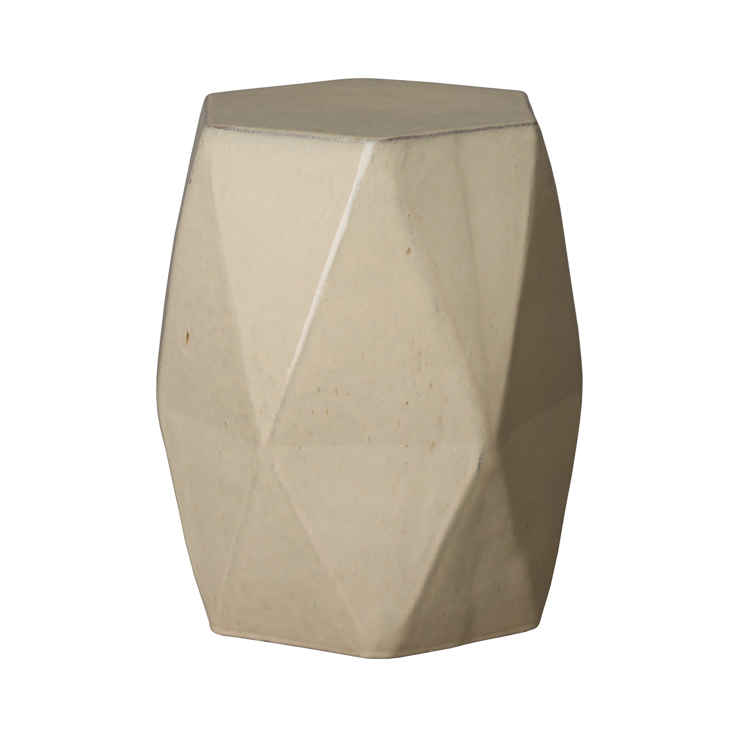 Brilliant Matrix Garden Stool/Table with a Cream Glaze