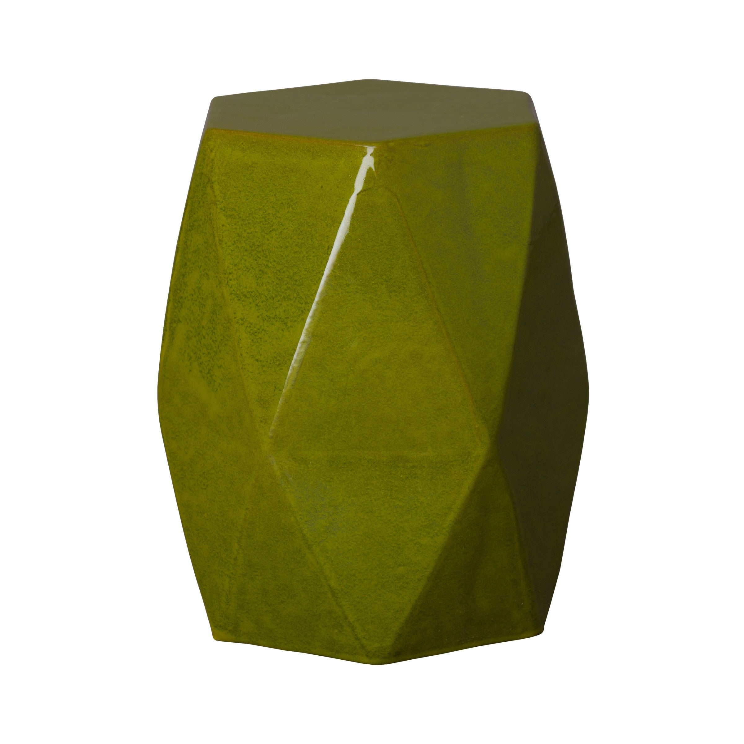 Brilliant Matrix Garden Stool/Table with a Green Glaze