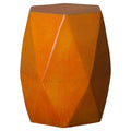 Large Brilliant Matrix Garden Stool/Table with a Bright Orange Glaze