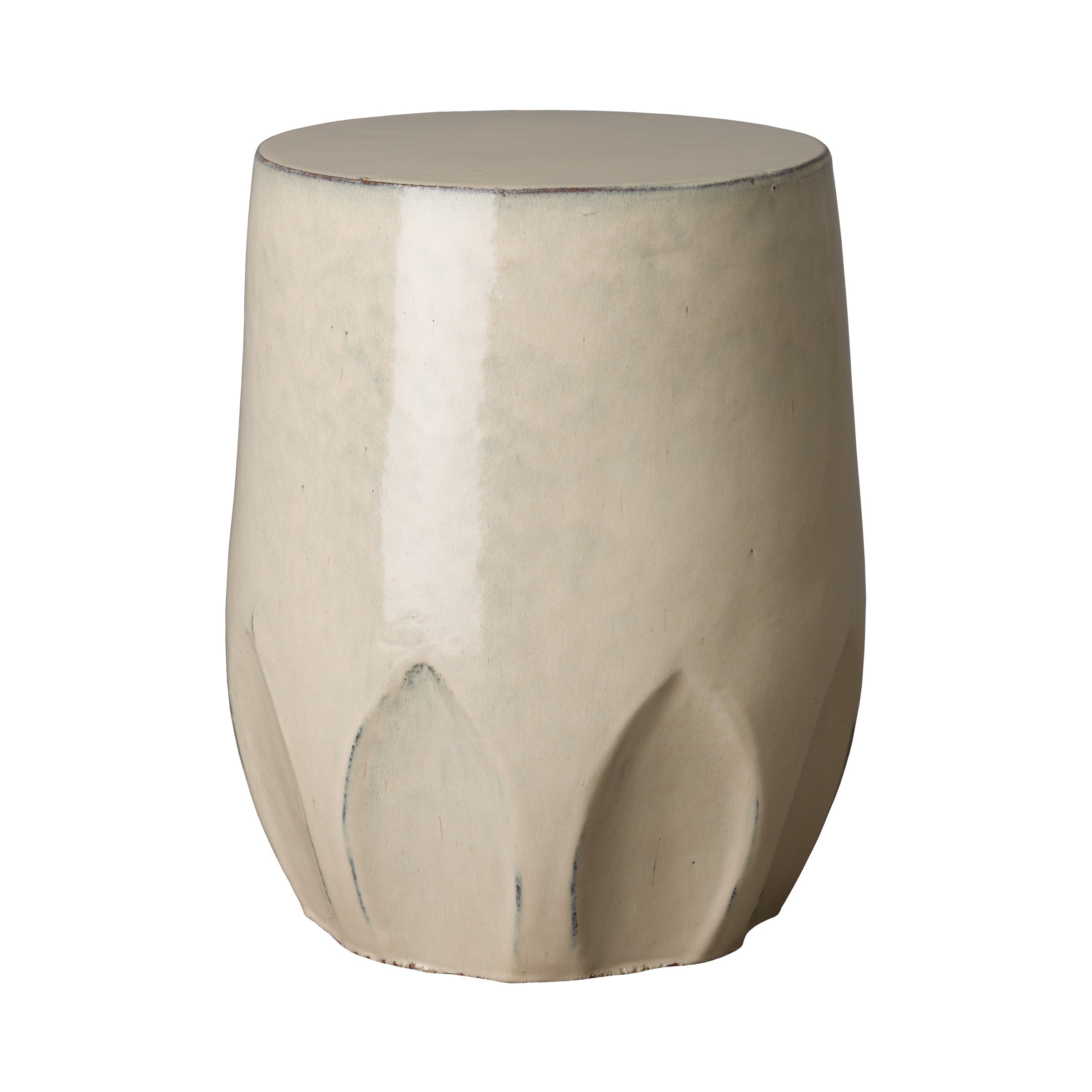 Calyx Garden Stool/Table with a Cream Glaze