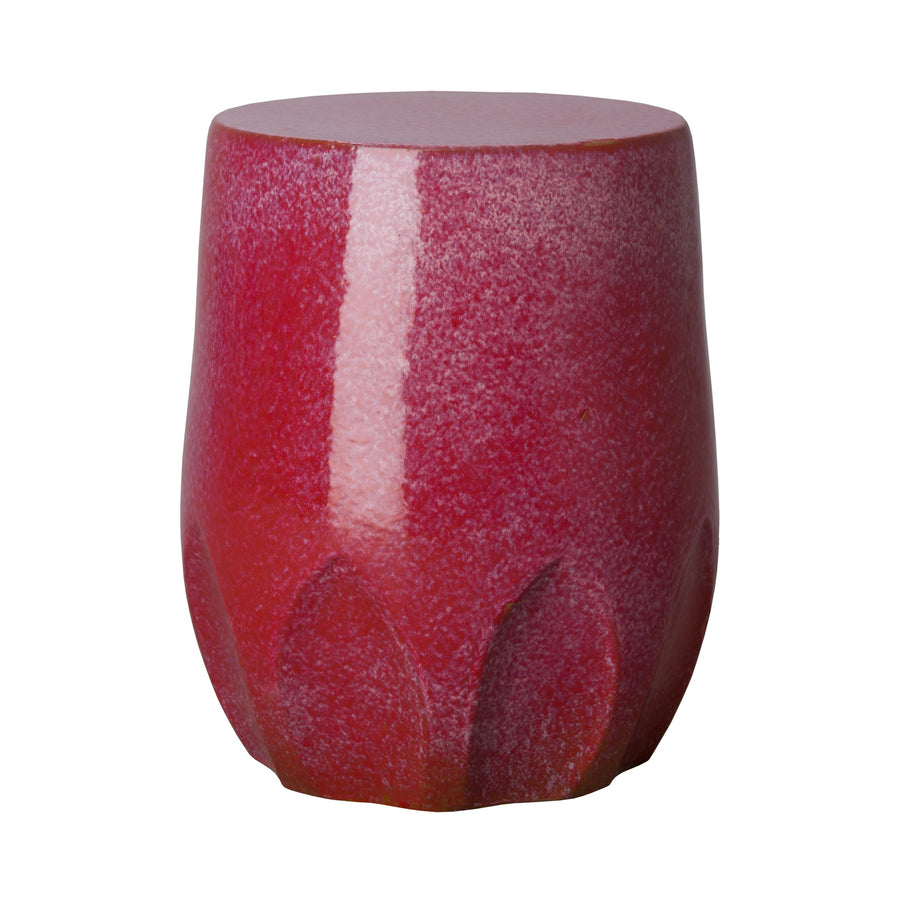 18 in. Calyx Ceramic Garden Stool/Table with a Plum Glaze