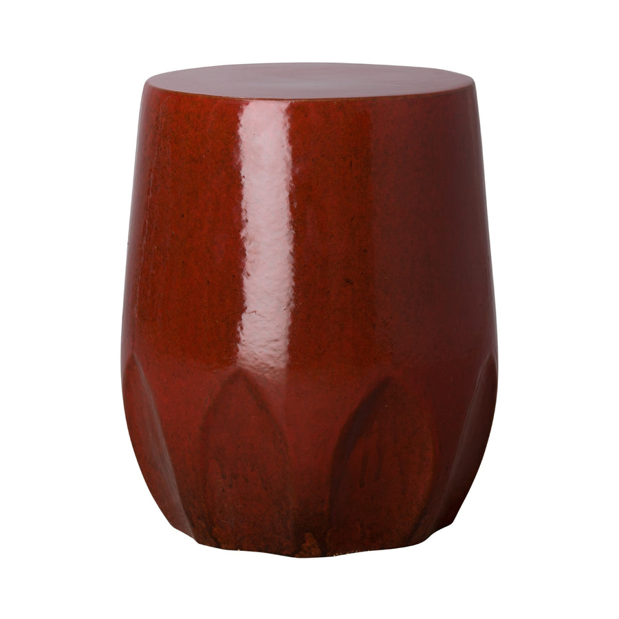 Calyx Garden Stool/Table with a Tropical Red Glaze