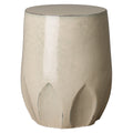Large Calyx Garden Stool/Table with a Cream Glaze