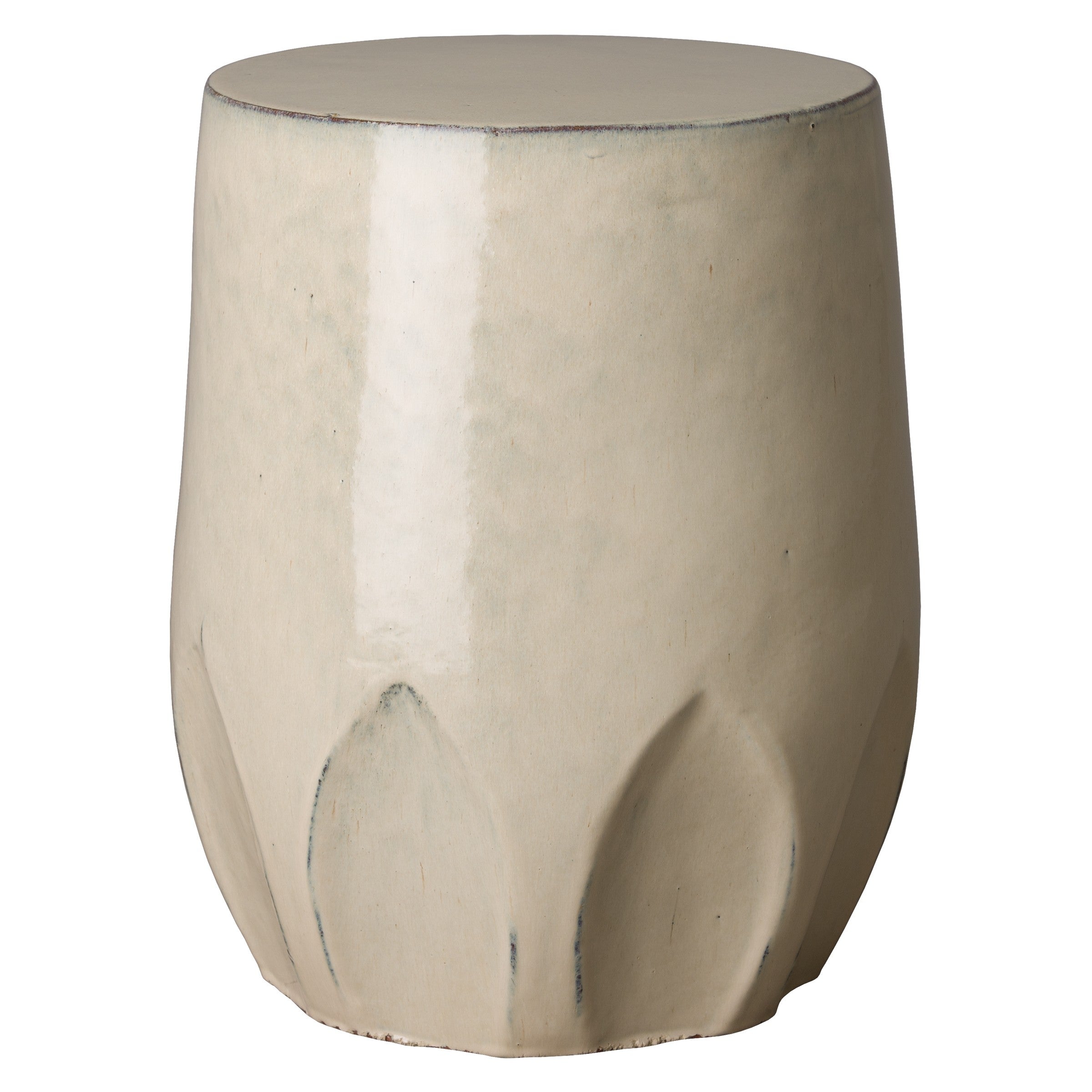Large Calyx Garden Stool/Table with a Cream Glaze