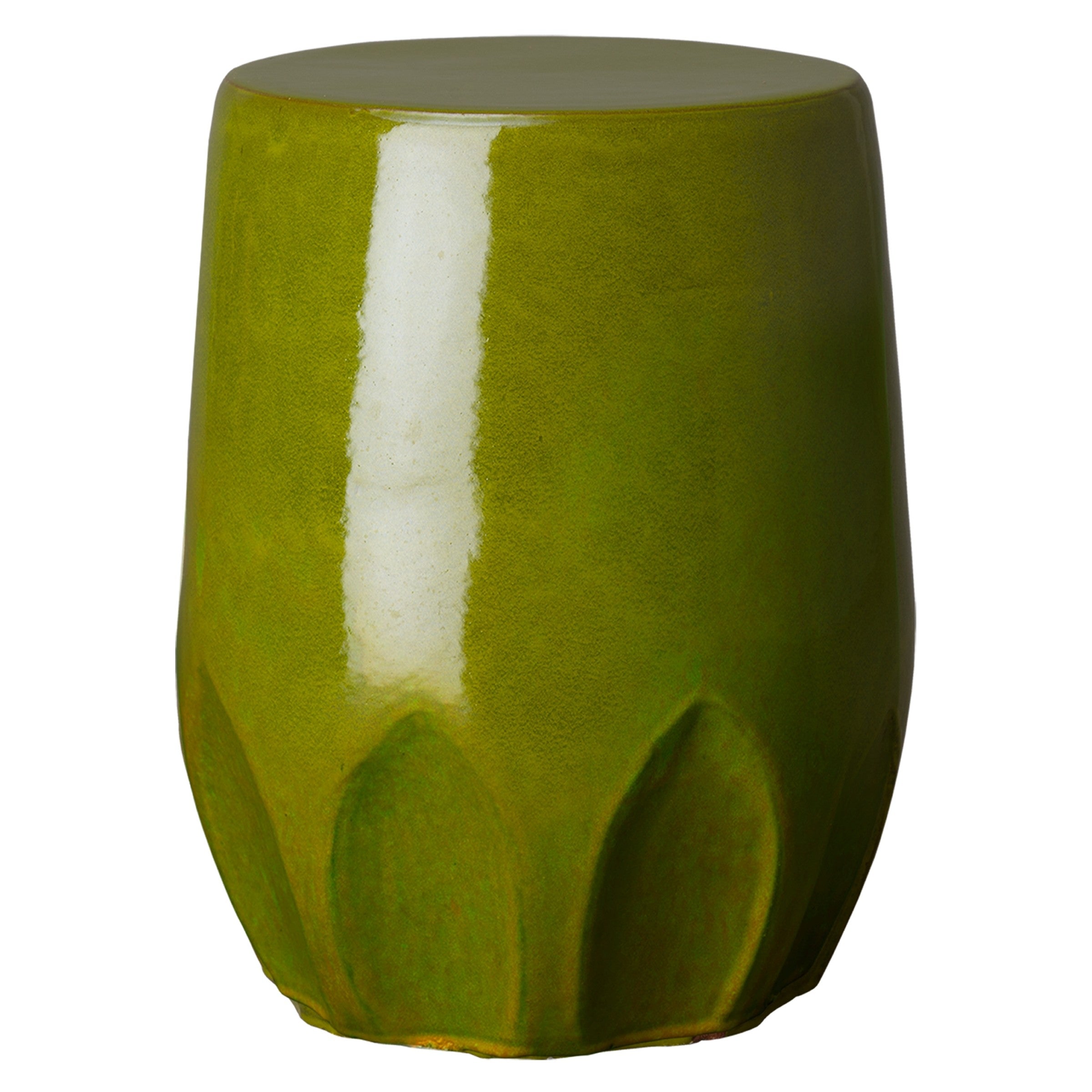 Large Calyx Garden Stool/Table with a Green Glaze