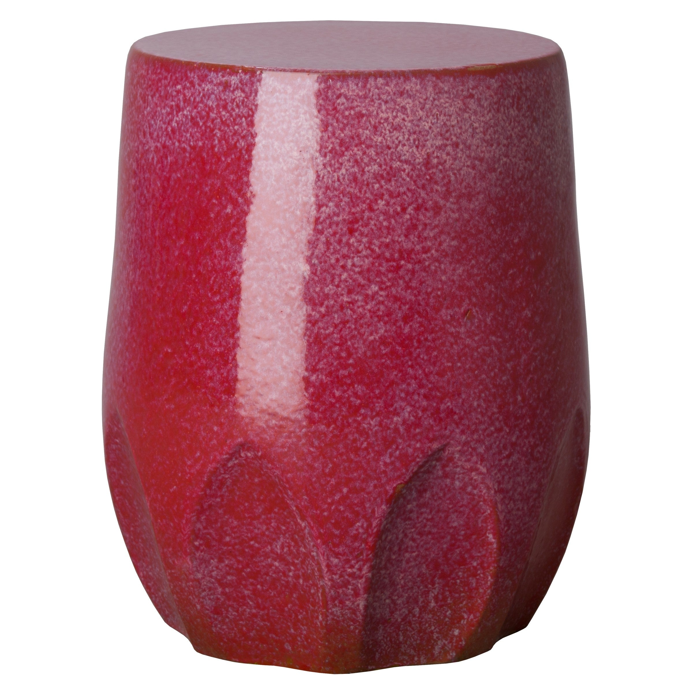 22 in. Large Calyx Ceramic Garden Stool/Table with a Plum Glaze