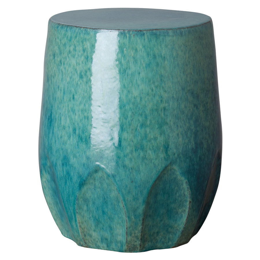 Large Calyx Garden Stool/Table with a Teal Glaze
