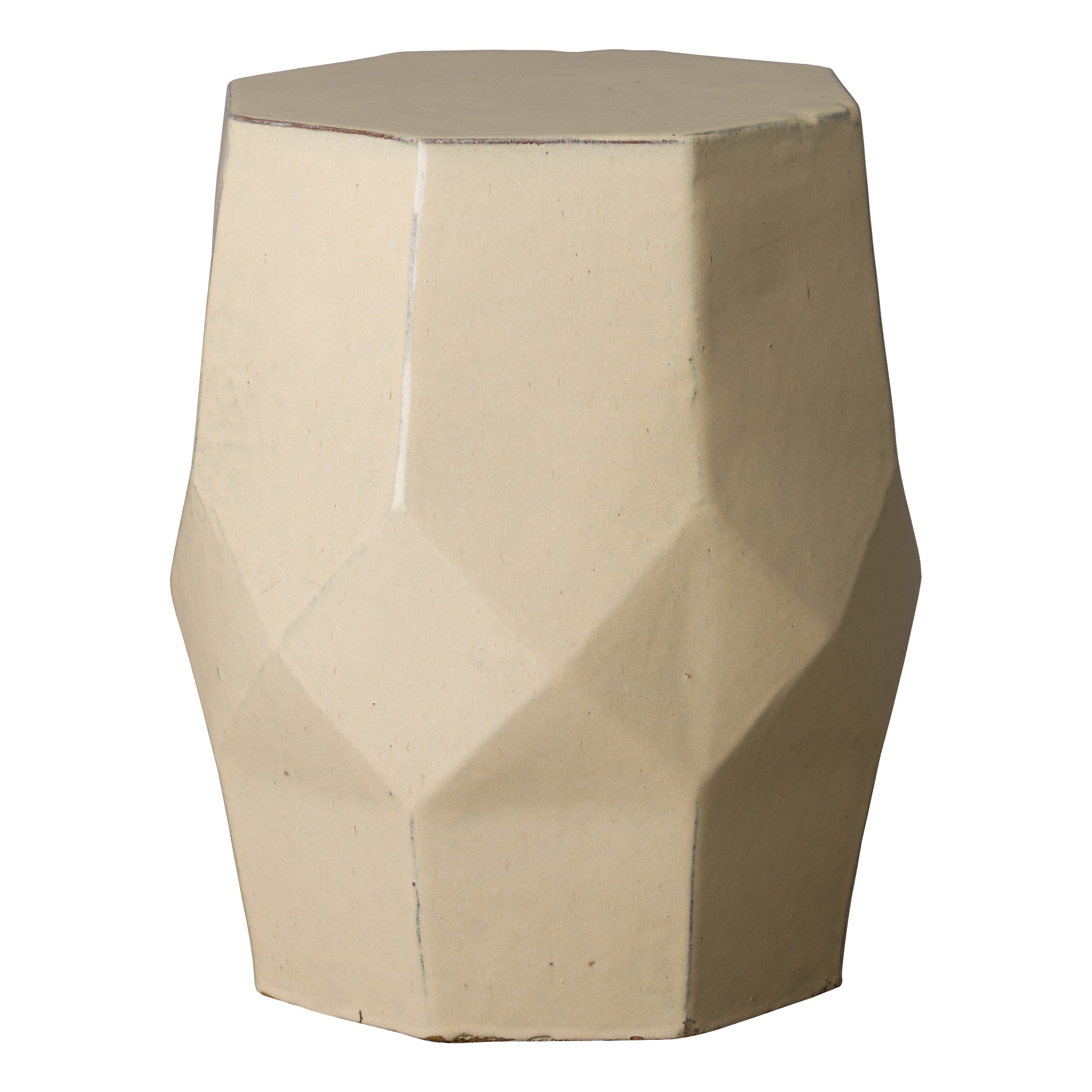 Octagon Matrix Garden Stool/Table with a Cream Glaze