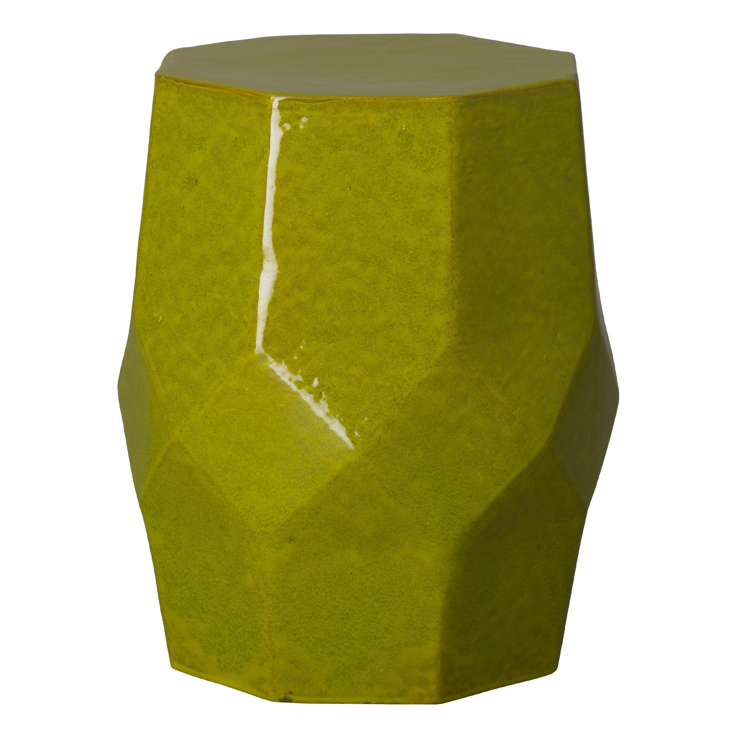 Octagon Matrix Garden Stool/Table with a Green Glaze