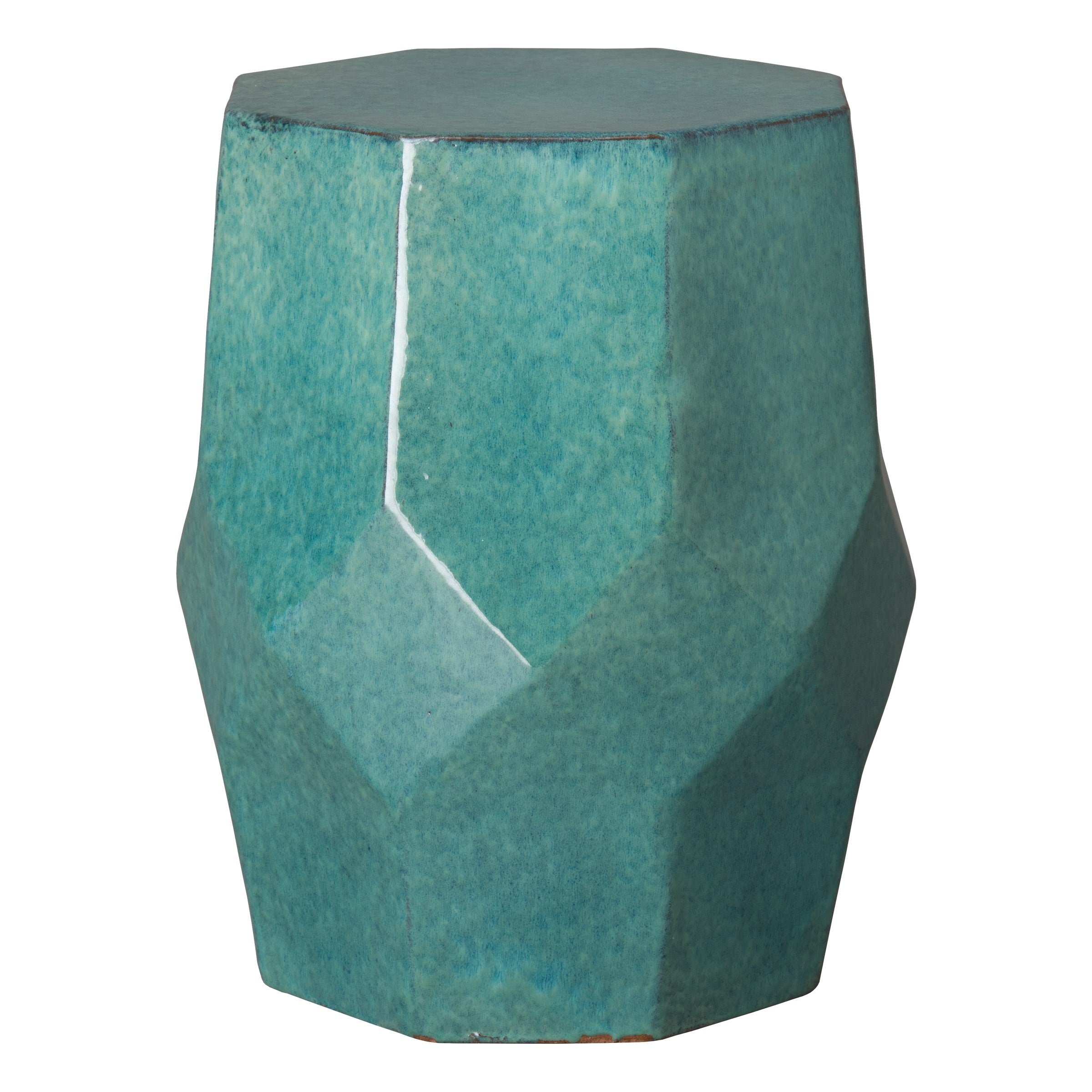 Octagon Matrix Garden Stool/Table with a Teal Glaze