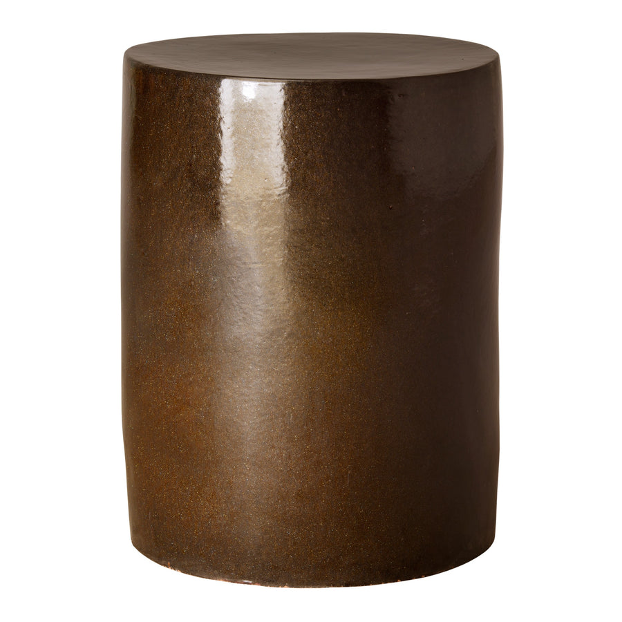 Cylinder Garden Stool/Table with a Mocha Pearl Glaze