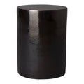 Cylinder Garden Stool with a Metallic Glaze