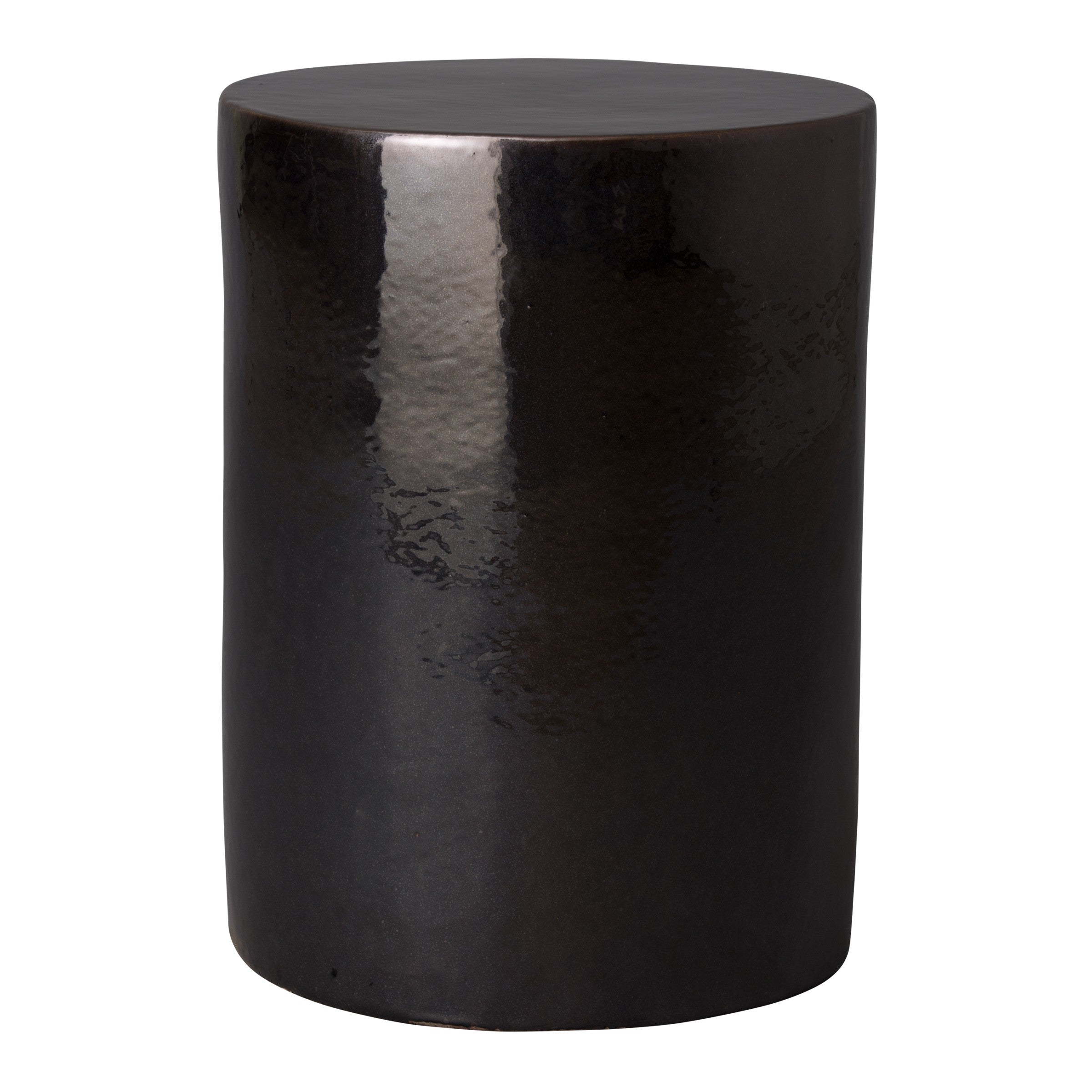Cylinder Garden Stool with a Metallic Glaze