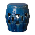 Eternity Garden Stool/Table with a Marine Blue Glaze