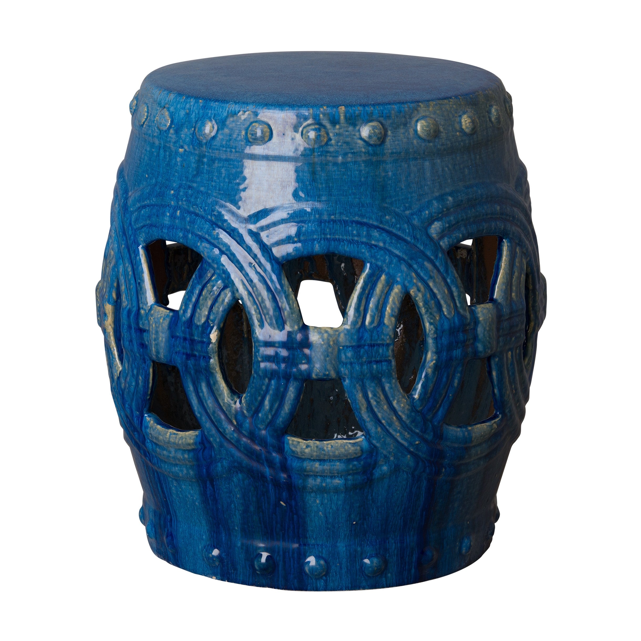 Eternity Garden Stool/Table with a Marine Blue Glaze