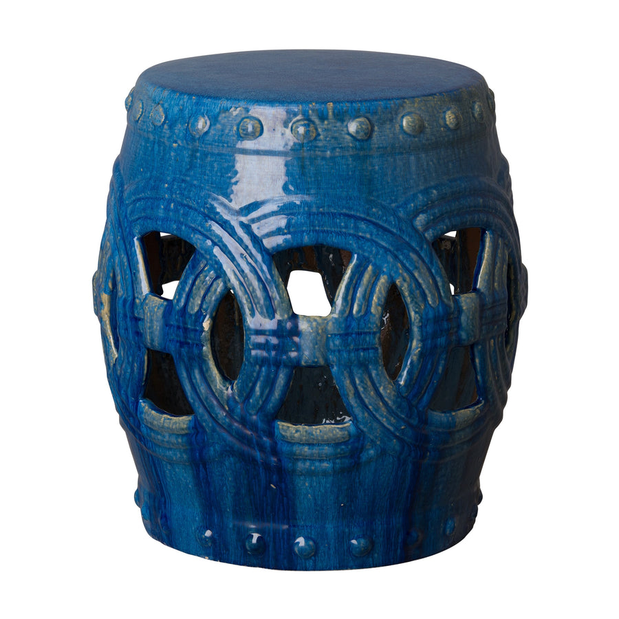 Eternity Garden Stool/Table with a Marine Blue Glaze