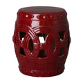 Eternity Garden Stool/Table with a Red Glaze
