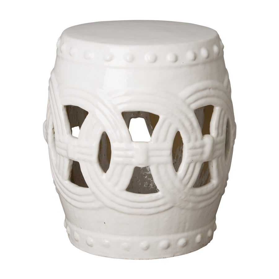 Eternity Garden Stool/Table with a White Glaze