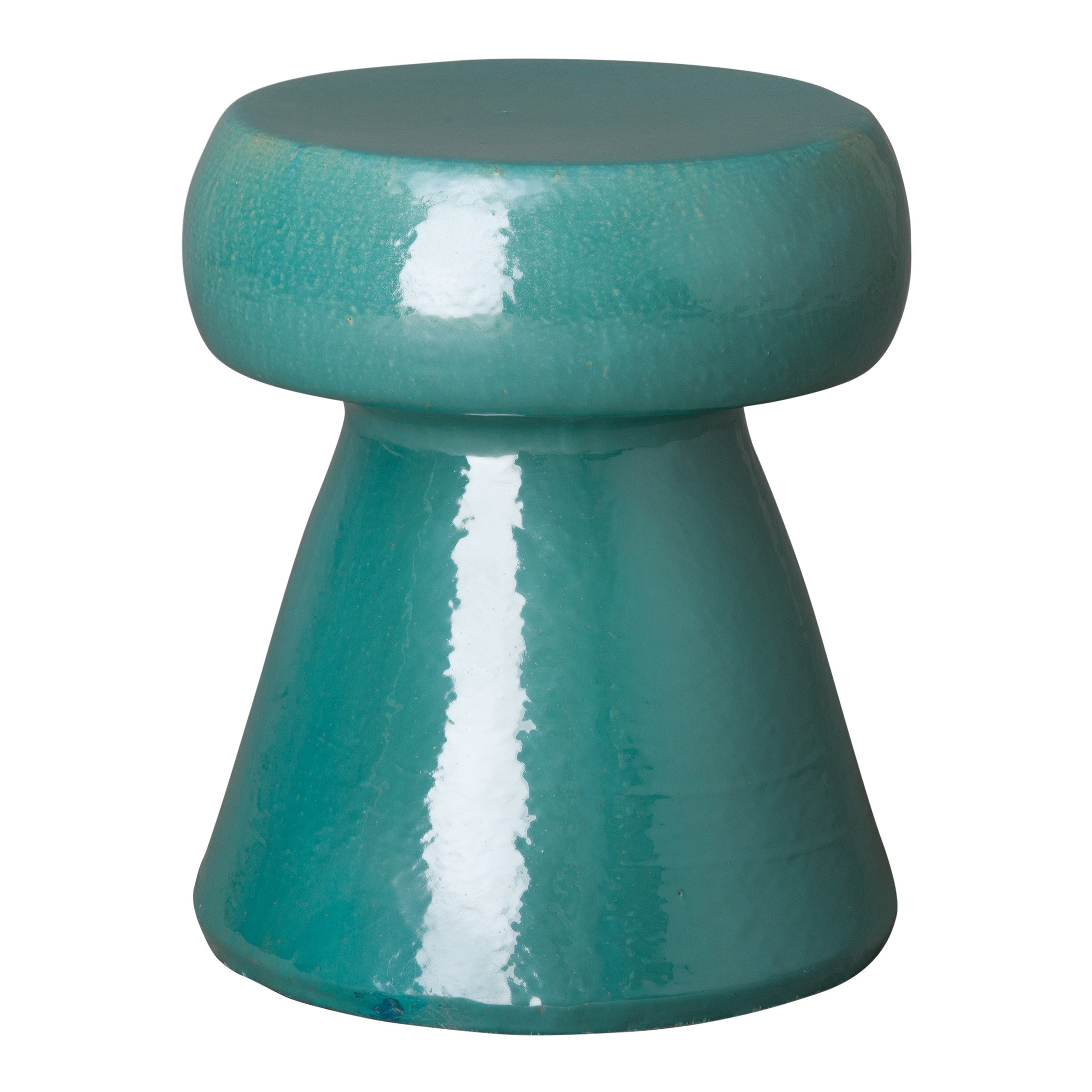 Portabello Garden Stool/Table with a Teal Glaze