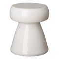 Portabello Garden Stool/Table with a White Glaze