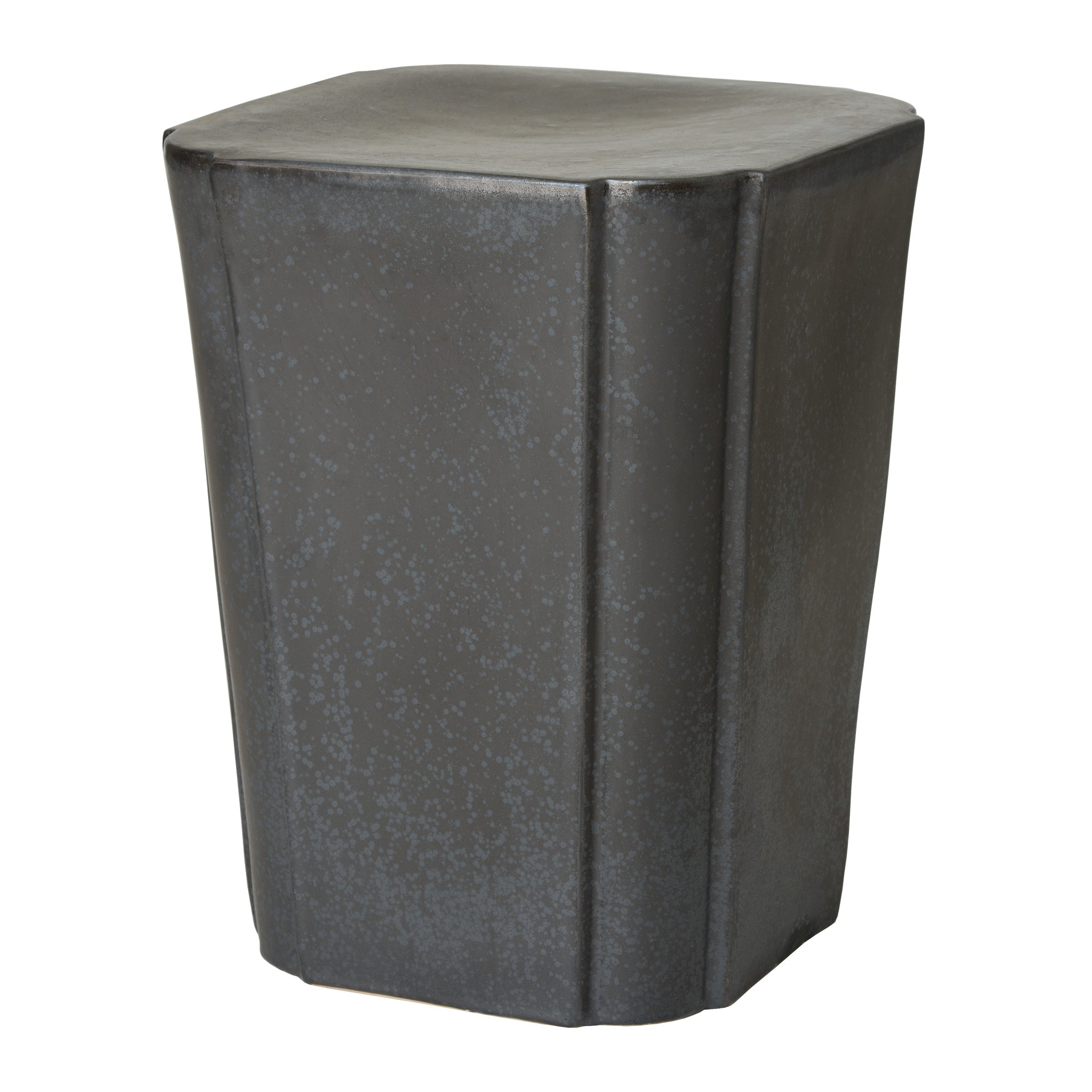 Quadrant Garden Stool/Table with a Gunmetal Glaze