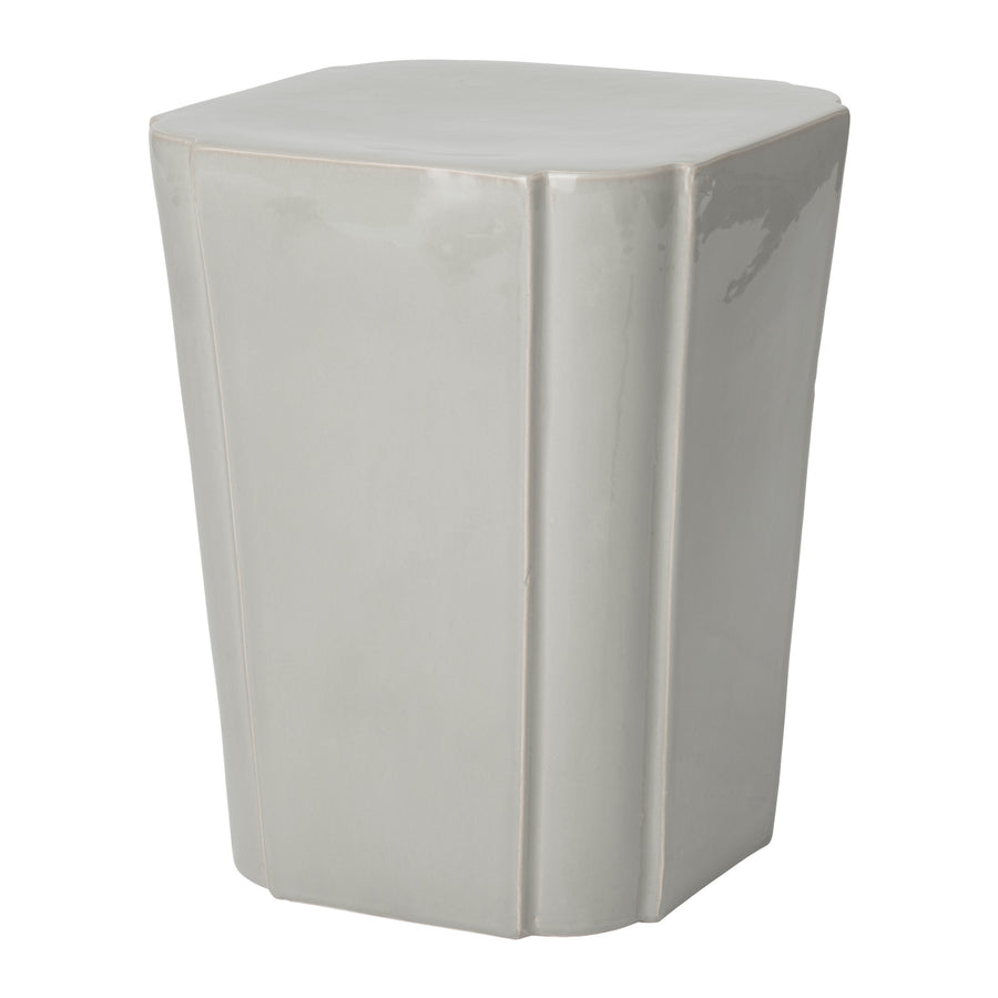 Quadrant Garden Stool/Table with a Grey Glaze