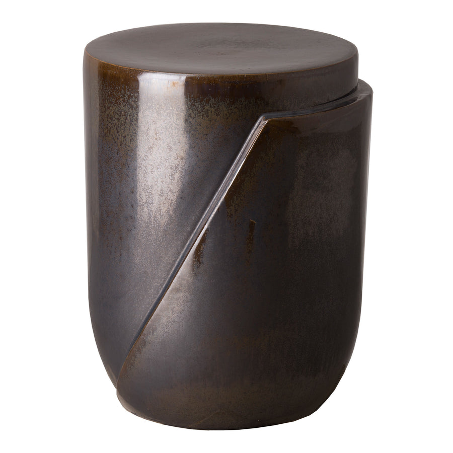 Accel Stool/Table with a Gunmetal Glaze