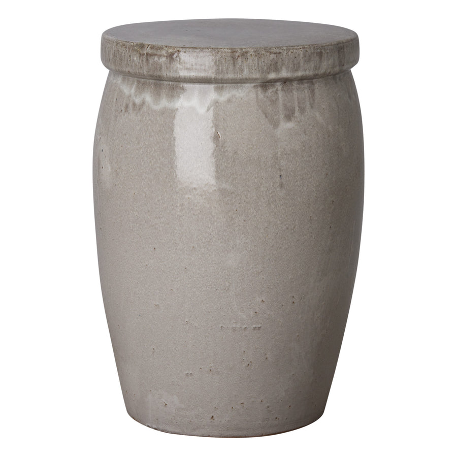 Drum Too Garden Stool/Table with a Grey Glaze