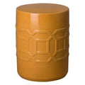 18 in. Axton Ceramic Garden Stool/Table with a Butterscotch Glaze