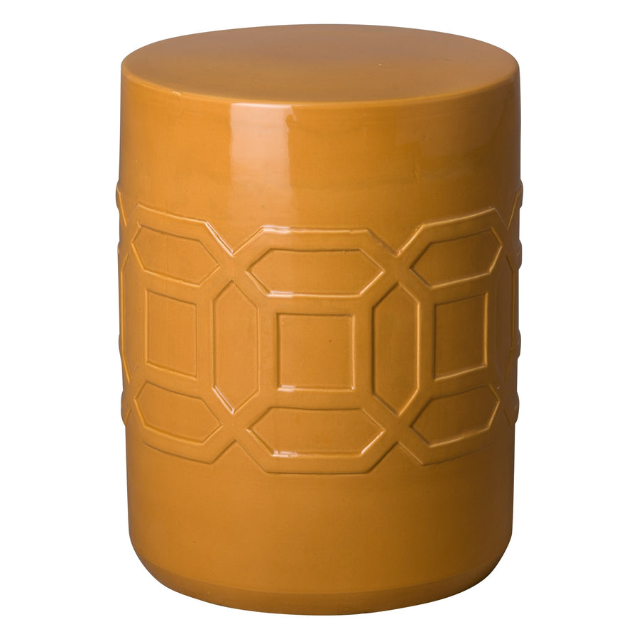 18 in. Axton Ceramic Garden Stool/Table with a Butterscotch Glaze