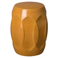18 in. Ellipse Ceramic Garden Stool/Table with a Butterscotch Glaze