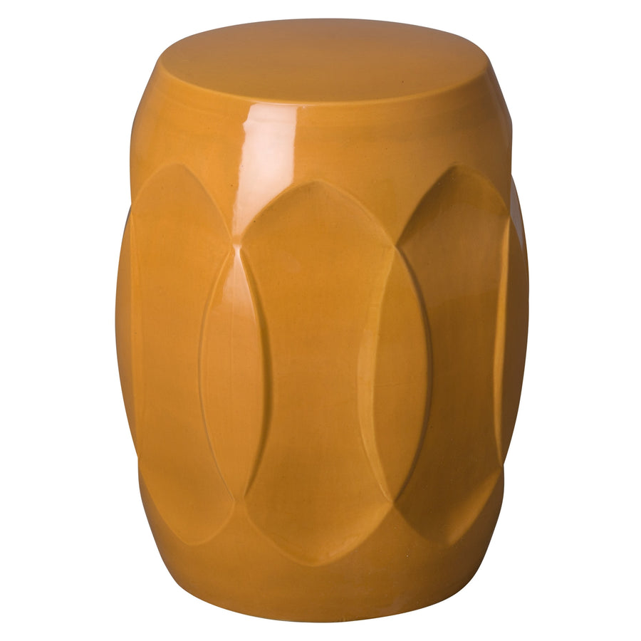 18 in. Ellipse Ceramic Garden Stool/Table with a Butterscotch Glaze