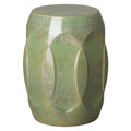 18 in. Ellipse Ceramic Garden Stool/Table with a Green Speckle Glaze