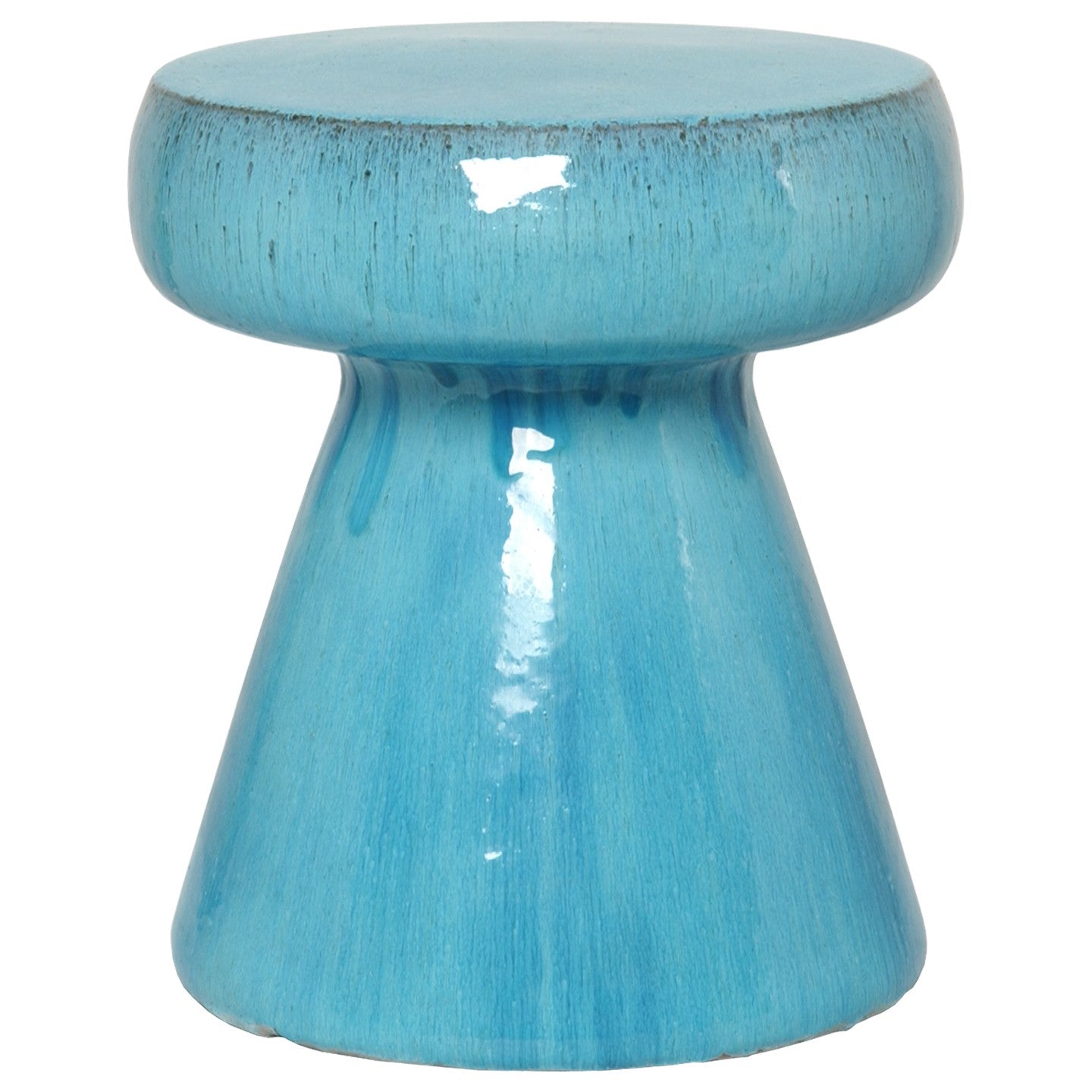 Mushroom Stool/Table with a Blue Glaze
