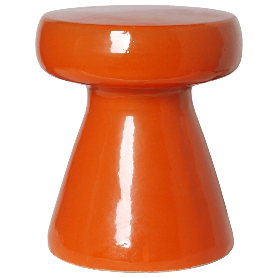 Mushroom Stool/Table with a Burnt Orange Glaze