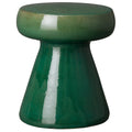 Mushroom Stool/Table with a Green Glaze