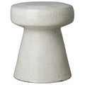 Mushroom Stool/Table with a Distressed White Glaze