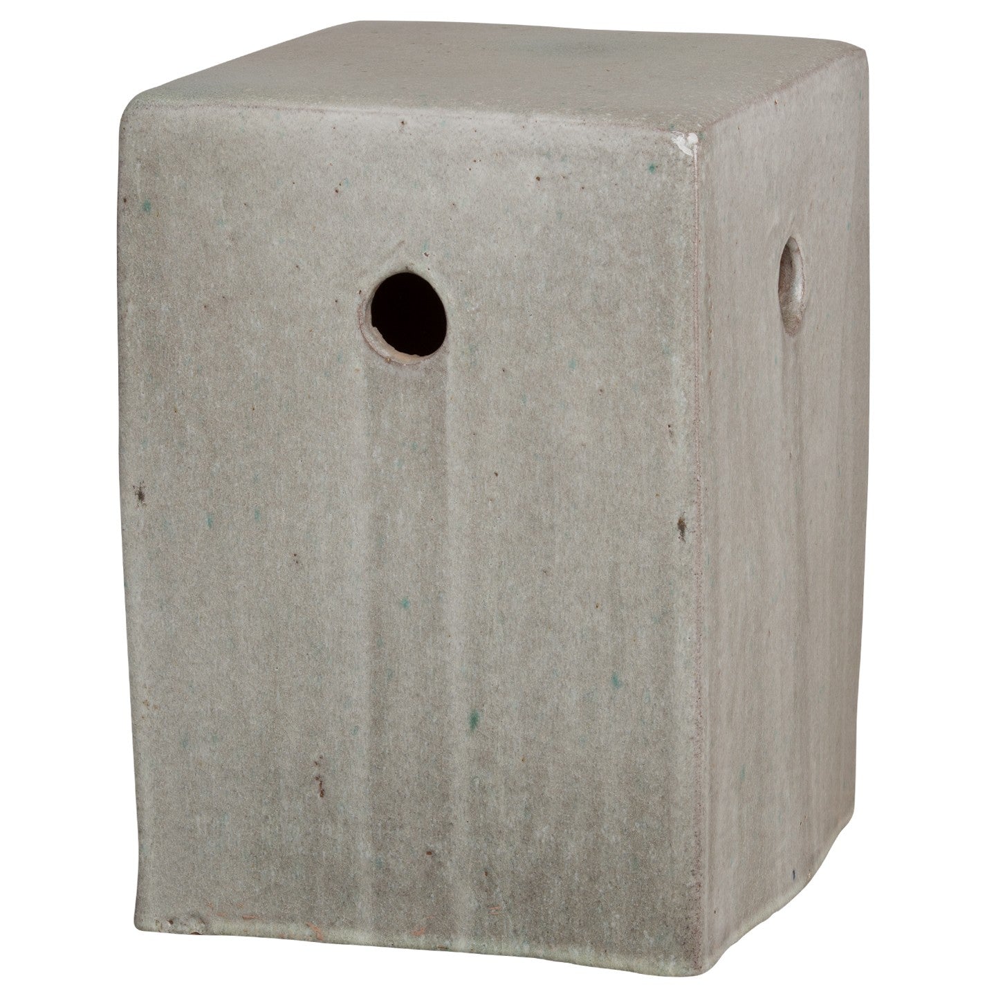 Square Stool/Table with a Gray Glaze