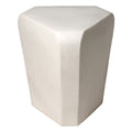 Triangle Garden Stool with a White Glaze