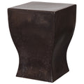 Square Garden Stool/Table with a Gunmetal Glaze